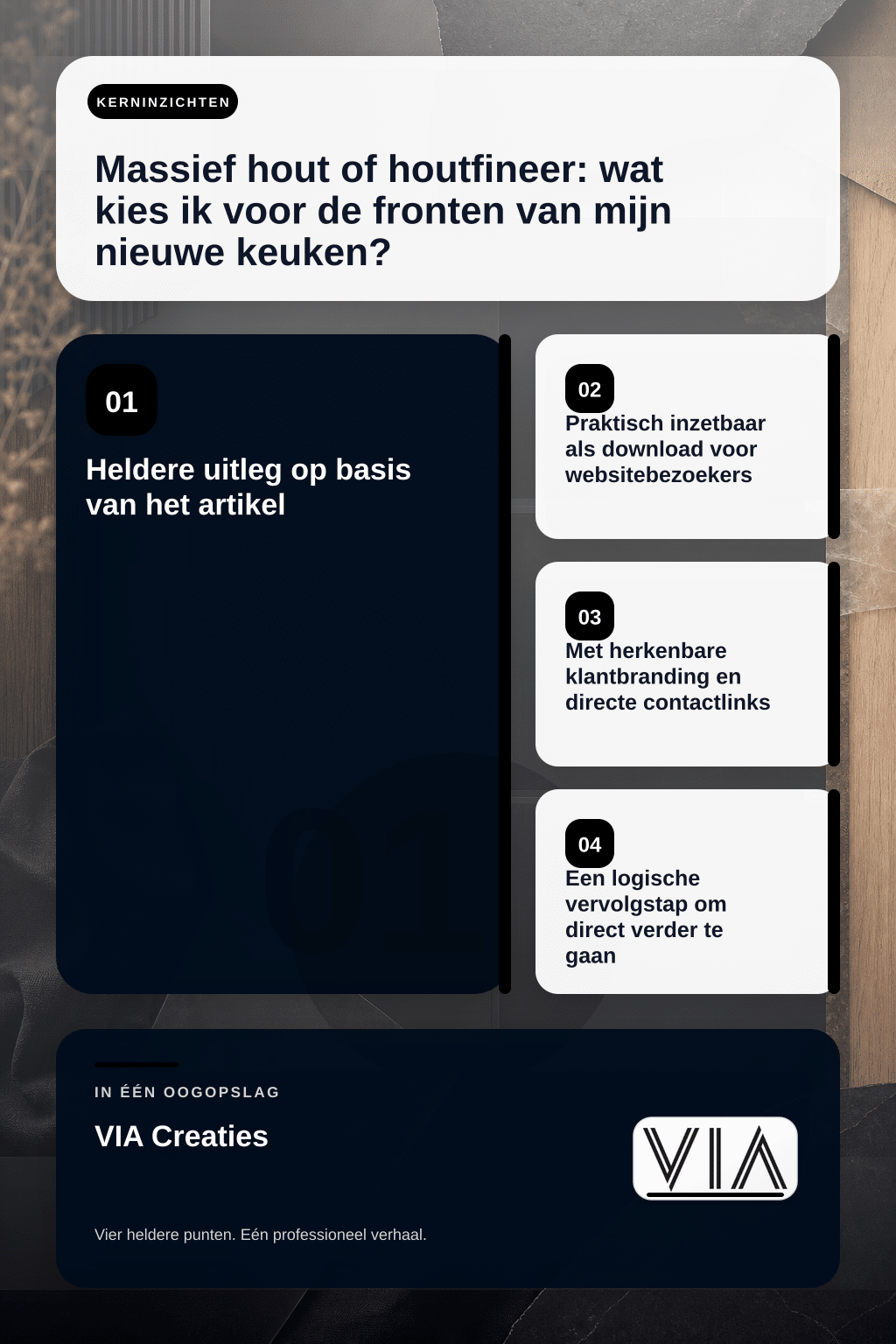 Massief hout of houtfineer: wat kies ik voor de fronten van mijn nieuwe keuken? infographic