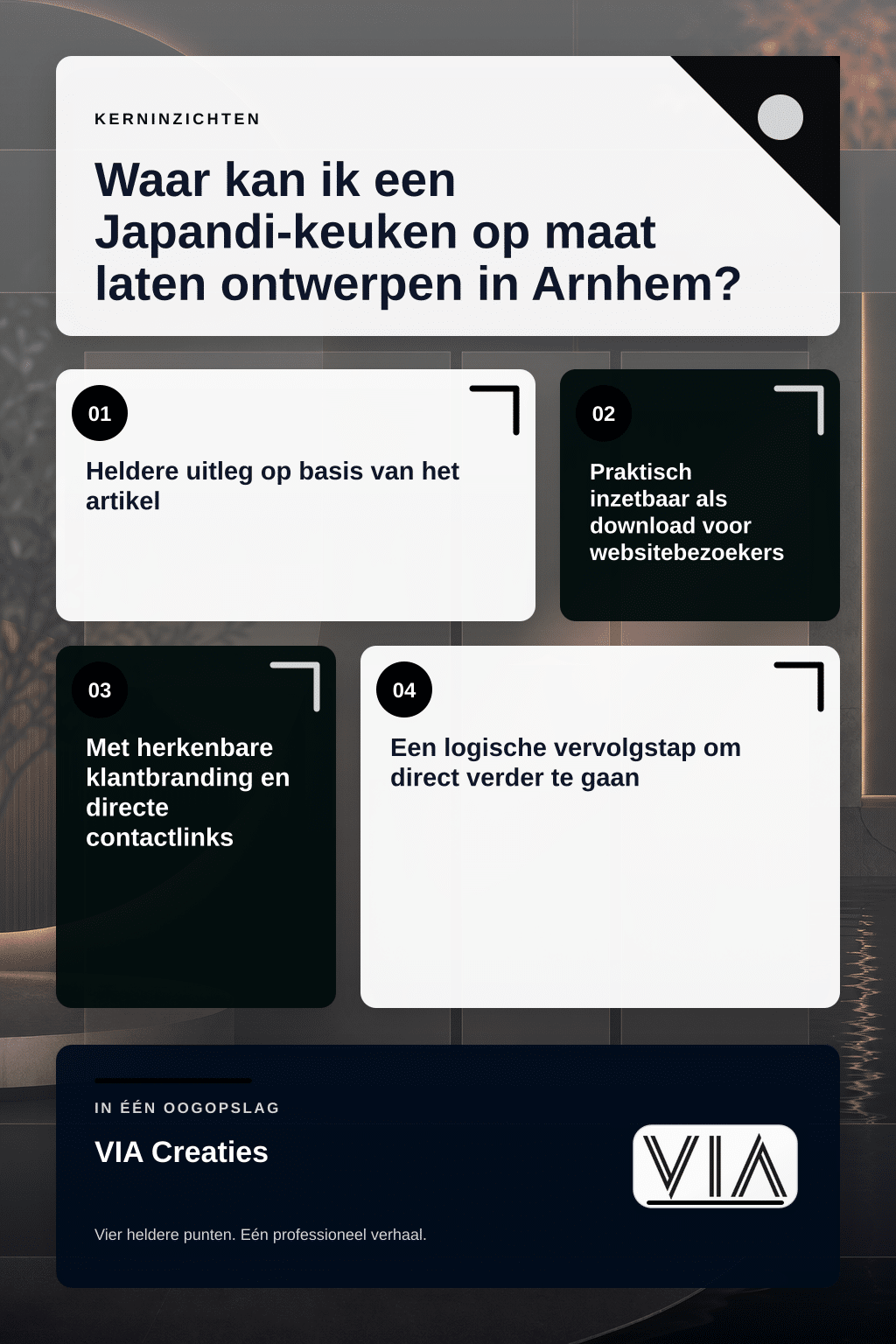 Waar kan ik een Japandi-keuken op maat laten ontwerpen in Arnhem? infographic
